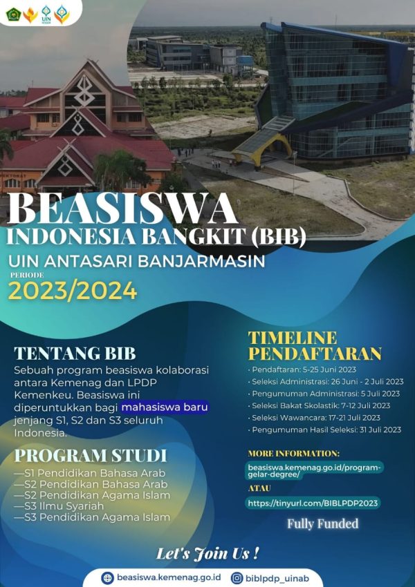 Beasiswa Indonesia Bangkit (BIB) UIN Antasari Banjarmasin 2023/2024 ...